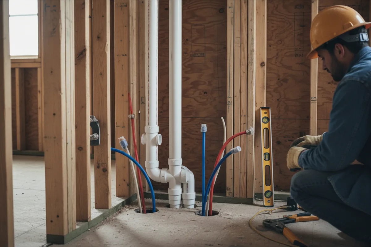 Drain and supply rough-in during Toilet Repair and Installation in Excelsior